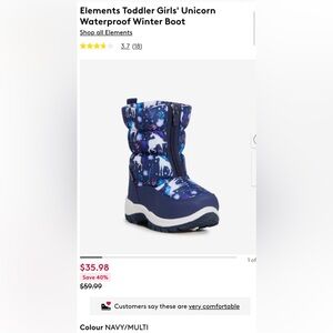 Element Kids' Unicorn Waterproof Winter Boots - Navy Multi